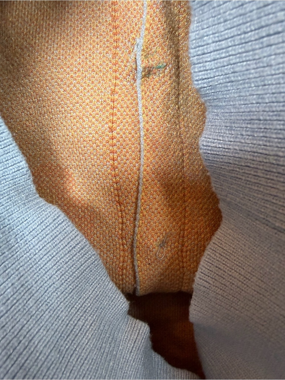 Cider Light Blue Cropped Cardigan with Orange Floral Knit - Picture 4 of 4
